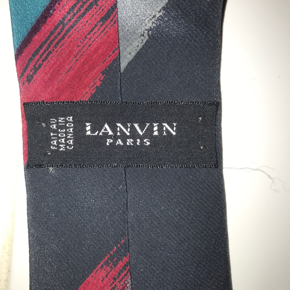 Vintage Lanvin Skinny Tie - Grey w/pattern